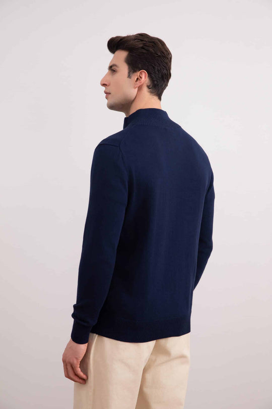 Gilet zippé classique bleu