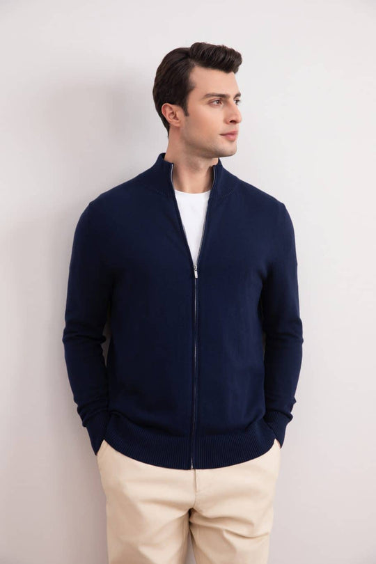Gilet zippé classique bleu