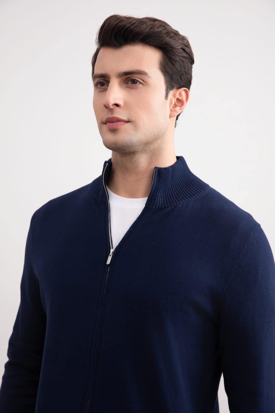 Gilet zippé classique bleu