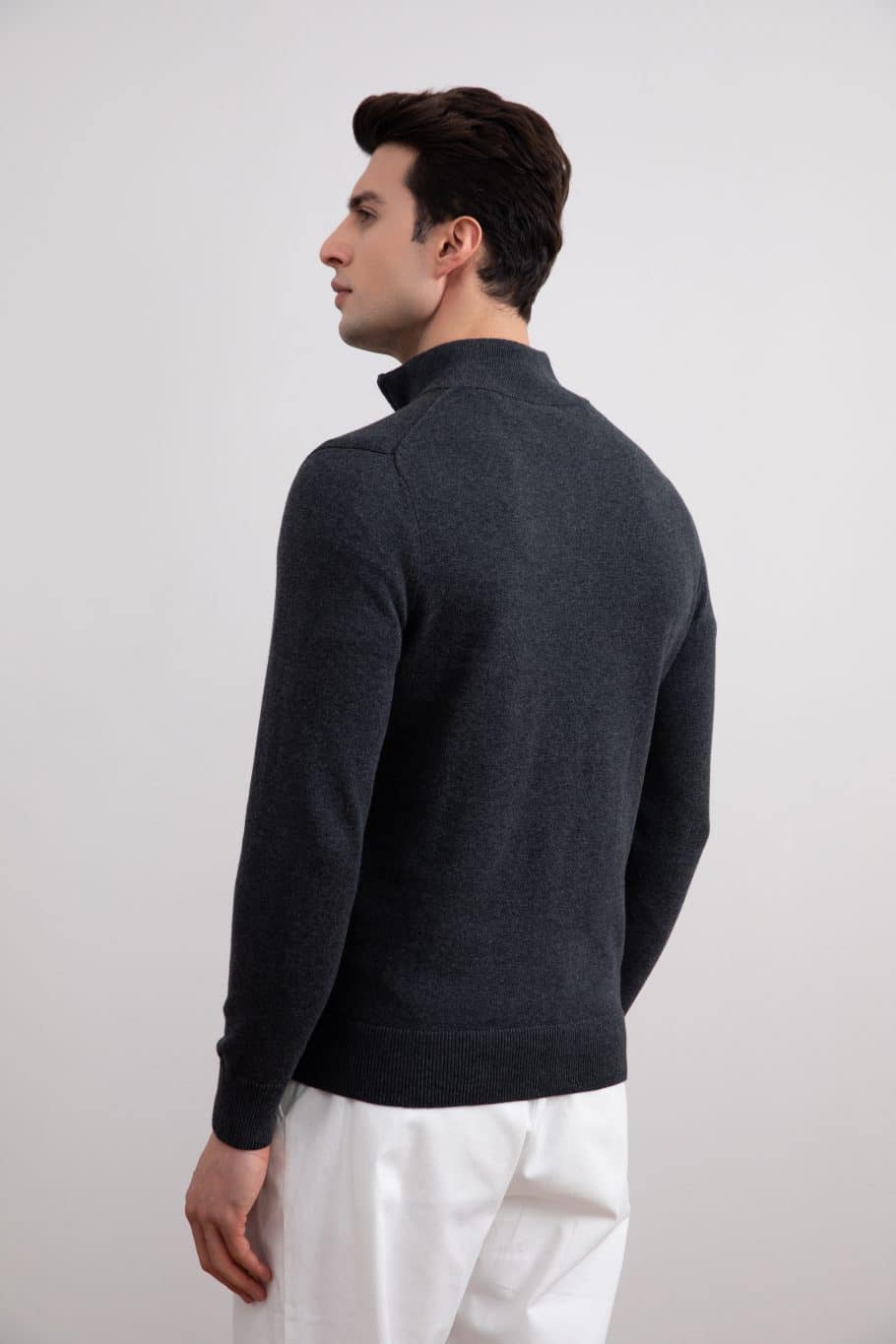 Pull demi-zip anthracite