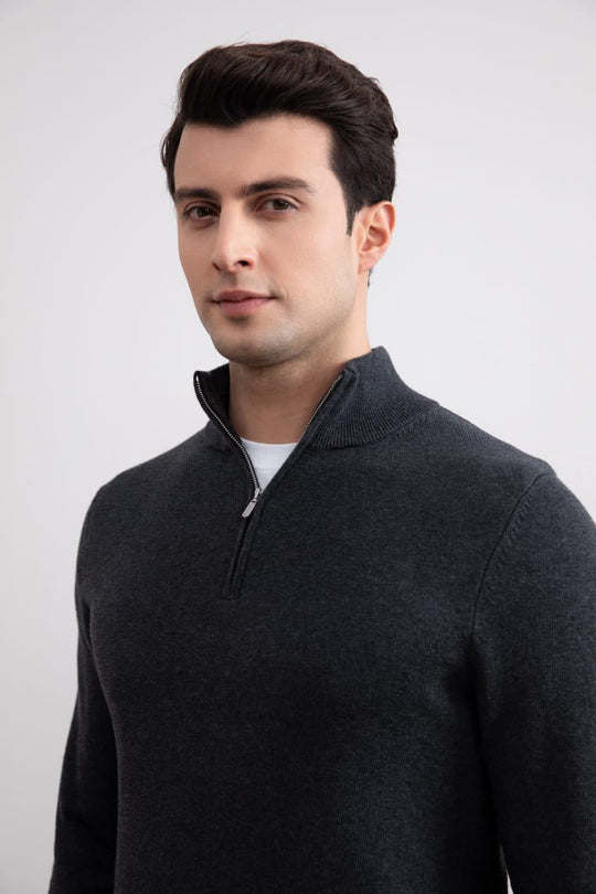 Pull demi-zip anthracite