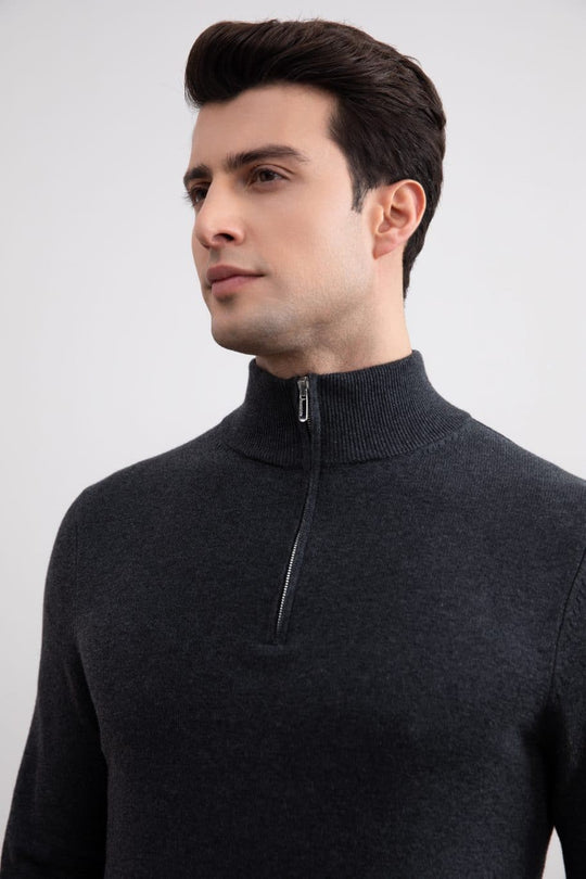 Pull demi-zip anthracite