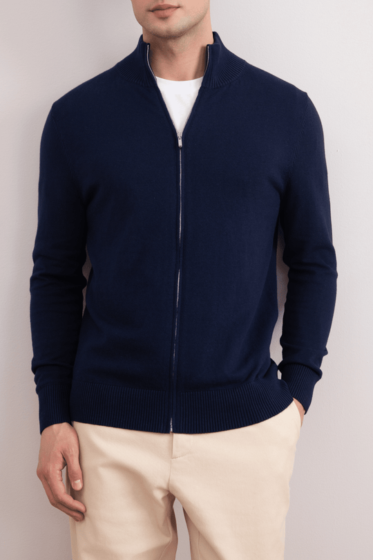 Gilet zippé classique bleu